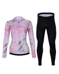 HOLOKOLO Cycling long sleeve jersey and bibtights - BLOSSOM LADY SMR - black/pink