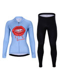HOLOKOLO Cycling long sleeve jersey and bibtights - CASSIS LADY SMR - black/light blue