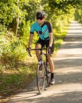 HOLOKOLO Cycling short sleeve jersey and shorts - TRACE - light blue/black
