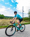HOLOKOLO Cycling short sleeve jersey and shorts - DAYBREAK LADY - black/light blue/green