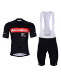 HOLOKOLO Cycling short sleeve jersey and shorts - OBSIDIAN - red/black