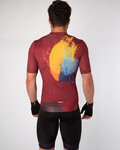 HOLOKOLO Cycling short sleeve jersey and shorts - SURPRISED ELITE - bordeaux/black