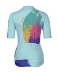 HOLOKOLO Cycling short sleeve jersey and shorts - SURPRISED ELITE LADY - light blue/black