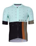 HOLOKOLO Cycling short sleeve jersey - GRATEFUL ELITE - light blue/black