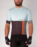 HOLOKOLO Cycling short sleeve jersey - GRATEFUL ELITE - light blue/black