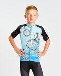 HOLOKOLO Cycling short sleeve jersey - BIKERS KIDS - blue/black