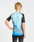 HOLOKOLO Cycling short sleeve jersey - BIKERS KIDS - blue/black