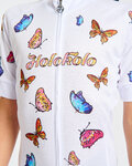 HOLOKOLO Cycling short sleeve jersey - BUTTERFLIES KIDS - white/multicolour