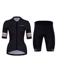 HOLOKOLO Cycling short sleeve jersey and shorts - RAINBOW LADY - black