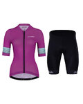 HOLOKOLO Cycling short sleeve jersey and shorts - RAINBOW LADY - black/pink