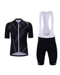 HOLOKOLO Cycling short sleeve jersey and shorts - SPARKLE - black
