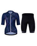 HOLOKOLO Cycling short sleeve jersey and shorts - SPARKLE LADY - black/blue