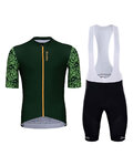 HOLOKOLO Cycling short sleeve jersey and shorts - CONSCIOUS ELITE - green/black