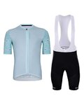 HOLOKOLO Cycling short sleeve jersey and shorts - DELICATE ELITE - light blue/black