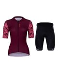 HOLOKOLO Cycling short sleeve jersey and shorts - GLORIOUS ELITE LADY - black/purple/pink
