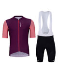 HOLOKOLO Cycling short sleeve jersey and shorts - ENJOYABLE ELITE - black/pink/purple