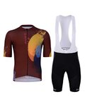 HOLOKOLO Cycling short sleeve jersey and shorts - SURPRISED ELITE - bordeaux/black