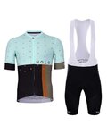 HOLOKOLO Cycling short sleeve jersey and shorts - GRATEFUL ELITE - black/light blue