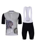 HOLOKOLO Cycling short sleeve jersey and shorts - AMAZING ELITE - grey/white/black
