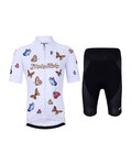 HOLOKOLO Cycling short sleeve jersey and shorts - BUTTERFLIES KIDS - white/black
