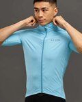 LE COL Cycling short sleeve jersey - PRO RAIN - light blue