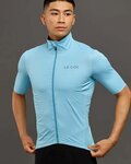 LE COL Cycling short sleeve jersey - PRO RAIN - light blue