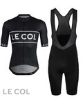 LE COL Cycling short sleeve jersey and shorts - LE COLSPORT LOGO + S - black