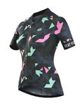 MONTON Cycling short sleeve jersey - AUTUMN COLORS LADY - pink/blue/black
