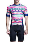 MONTON Cycling short sleeve jersey - BOHEMIAN RIDER  - blue/pink