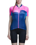 MONTON Cycling short sleeve jersey - PIONEER LADY - blue/pink