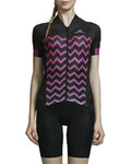 MONTON Cycling short sleeve jersey - SECRET RHYME LADY - pink/black