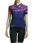 MONTON Cycling short sleeve jersey - PINK WAVE LADY - pink/blue