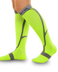 MONTON Cycling knee-socks - FLUORESCENT - yellow/grey