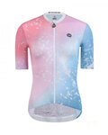 MONTON Cycling short sleeve jersey - SNOWFALL LADY - pink/light blue