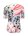 MONTON Cycling short sleeve jersey - LEOPARD LADY - black/white/pink