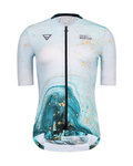 MONTON Cycling short sleeve jersey - WATER FLOW LADY - blue/white