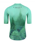 MONTON Cycling short sleeve jersey and shorts - FOREST - green/white/black