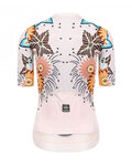 MONTON Cycling short sleeve jersey and shorts - BLOOMS LADY - orange/black