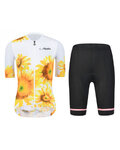 MONTON Cycling short sleeve jersey and shorts - SUNFLOWER LADY - black/yellow/white