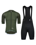 MONTON Cycling short sleeve jersey and shorts - TRAVELER MAX - black/green
