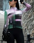 MONTON Cycling winter long sleeve jersey - URBAN THERMAL LADY - black/purple/light green