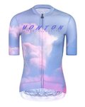MONTON Cycling short sleeve jersey - EVENINGGLOW LADY - purple/light green/pink