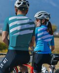 MONTON Cycling short sleeve jersey - SKULL III - turquoise/white