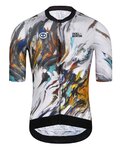MONTON Cycling short sleeve jersey - SKULL PALETTE - orange/black/blue/grey/white