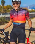 MONTON Cycling short sleeve jersey - SKULL SUNSET - black/red