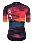 MONTON Cycling short sleeve jersey - SKULL SUNSET LADY - yellow/red/black/blue