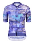 MONTON Cycling short sleeve jersey - SKULL OILPAINT LADY - purple/blue