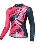 MONTON Cycling summer long sleeve jersey - FERNYARN LADY SUMMER - black/red