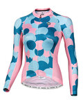 MONTON Cycling summer long sleeve jersey - DANCELOR LADY SUMMER - blue/pink