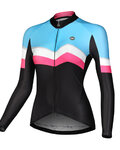 MONTON Cycling summer long sleeve jersey - WINLAN LADY WINTER - pink/black/blue